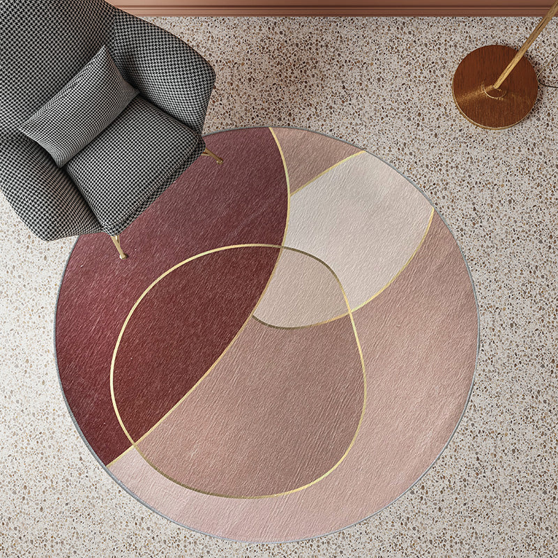 BowLift | Unique Living Room Rug Multicolored Color Block Area Rug Synthetic Non-Slip Washable Rug
