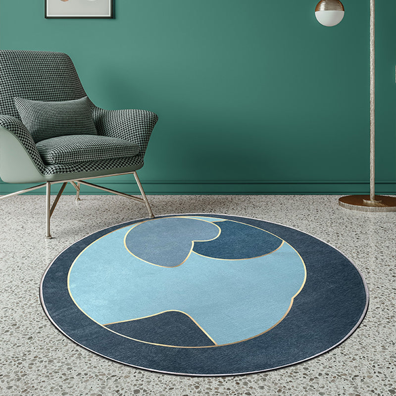 BowLift | Unique Living Room Rug Multicolored Color Block Area Rug Synthetic Non-Slip Washable Rug