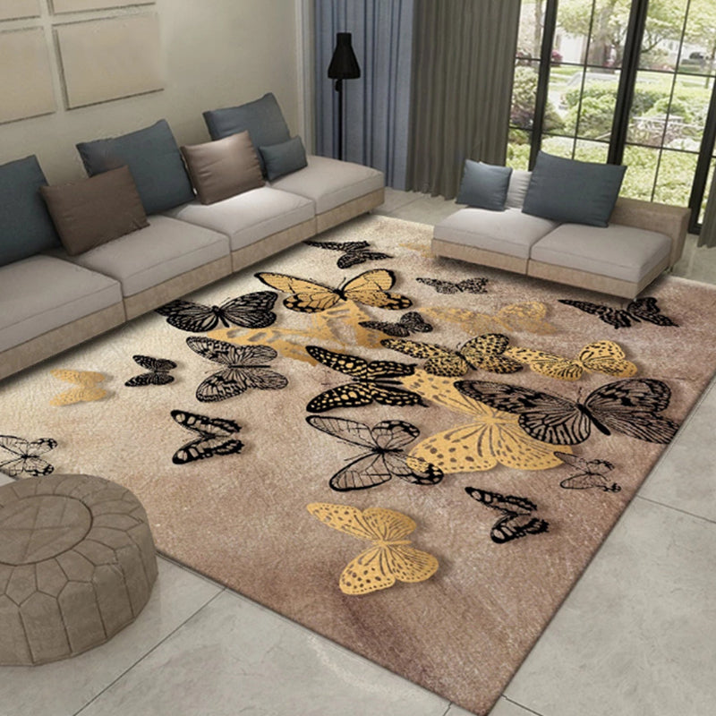 BowLift | Western Plant Print Rug Multi-Color Polyester Area Rug Pet Friendly Stain Resistant Indoor Rug for Hall
