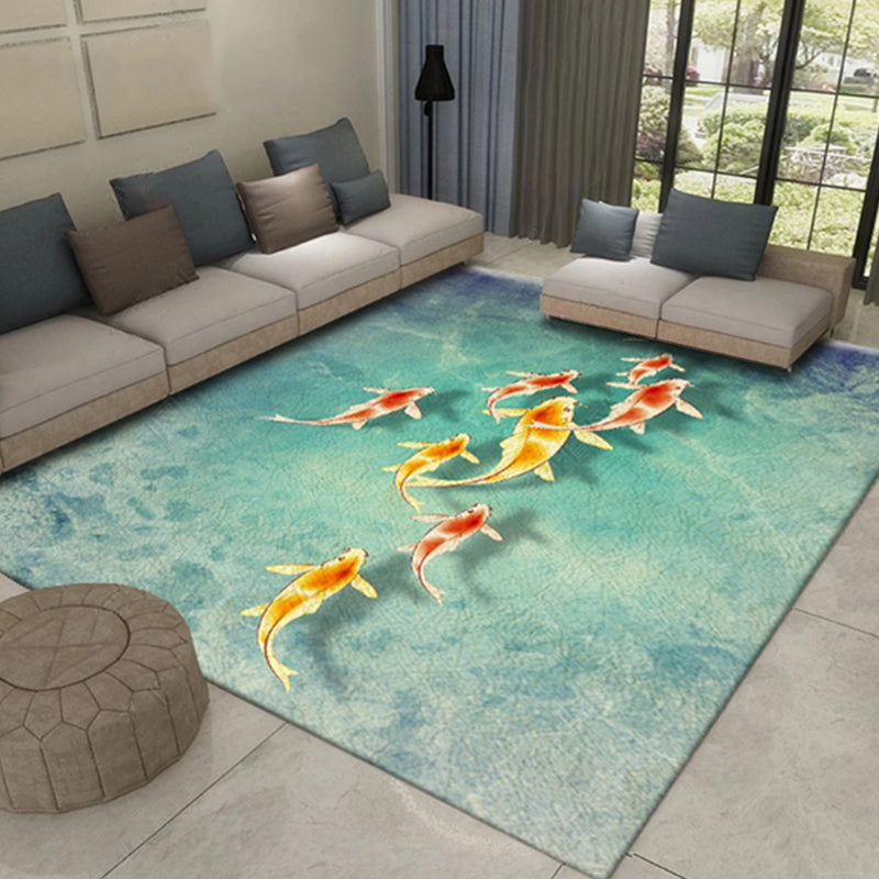 BowLift | Western Plant Print Rug Multi-Color Polyester Area Rug Pet Friendly Stain Resistant Indoor Rug for Hall