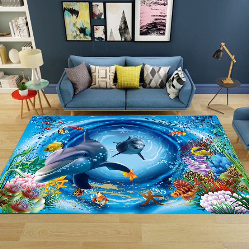 BowLift | Sweet Animal Print Rug Multicolored Polypropylene Rug Polyester Non-Slip Back Washable Rug