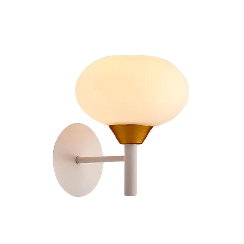 BowLift | White Bud-Shaped Wall Light Sconce Nordic 1 Bulb Opal Glass Wall Mounted Light Source