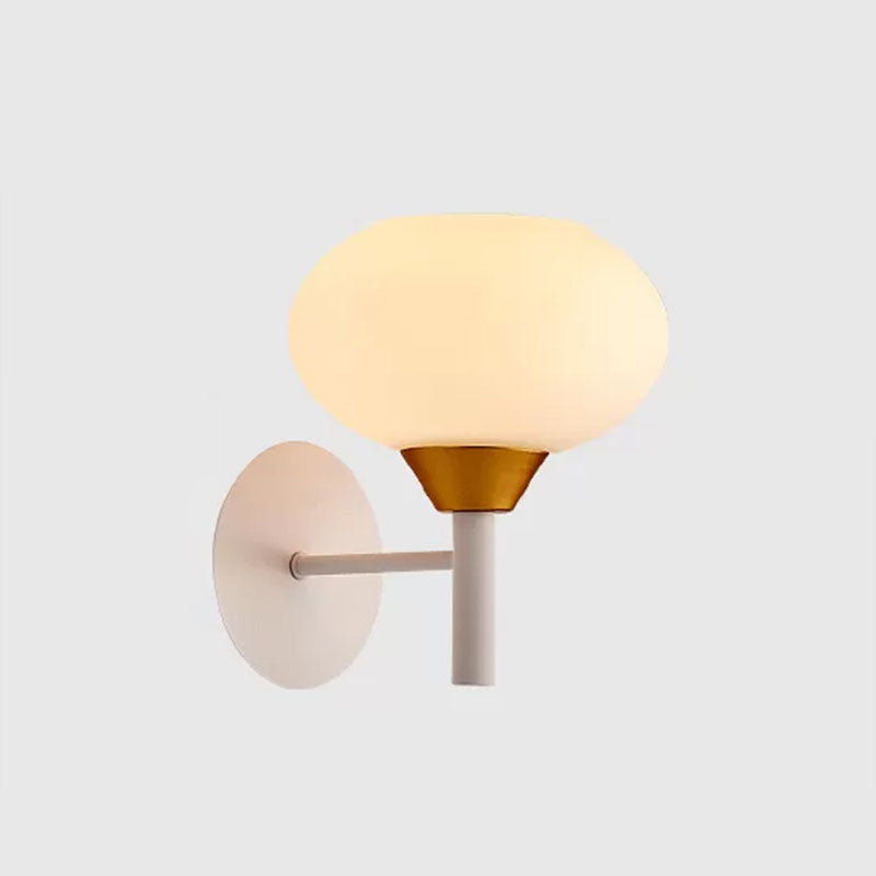 BowLift | White Bud-Shaped Wall Light Sconce Nordic 1 Bulb Opal Glass Wall Mounted Light Source