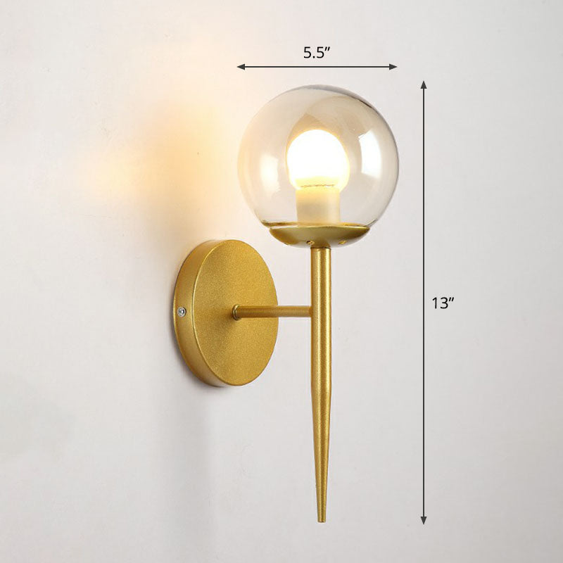 BowLift | Torch Design Wall Lamp Minimalistic Bright Globe Glass Single Corridor Wall Lighting