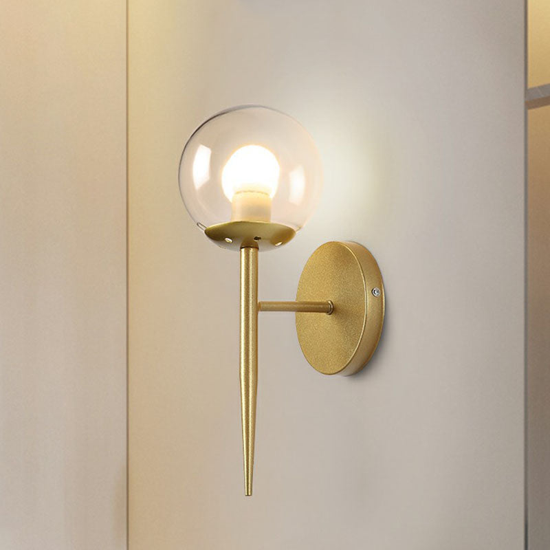 BowLift | Torch Design Wall Lamp Minimalistic Bright Globe Glass Single Corridor Wall Lighting