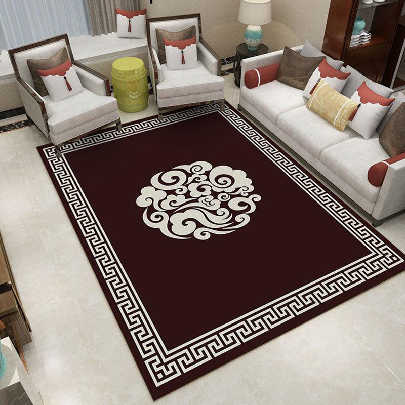 BowLift | Classic Zen Print Rug Multicolor Chinese Rug Polypropylene Non-Slip Backing Pet-Friendly Stain-Resistant Rug for Home