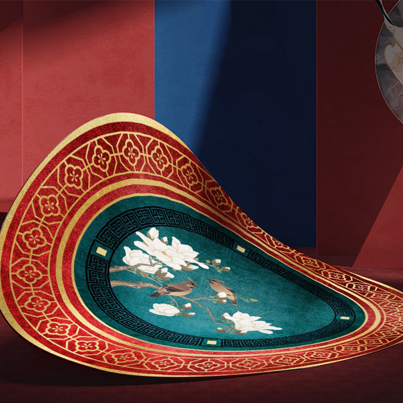 BowLift | Enchanting Multicolor Floral Print Carpet Polyester Asian Carpet Non-slip Pet-friendly Stain-resistant Carpet for Home