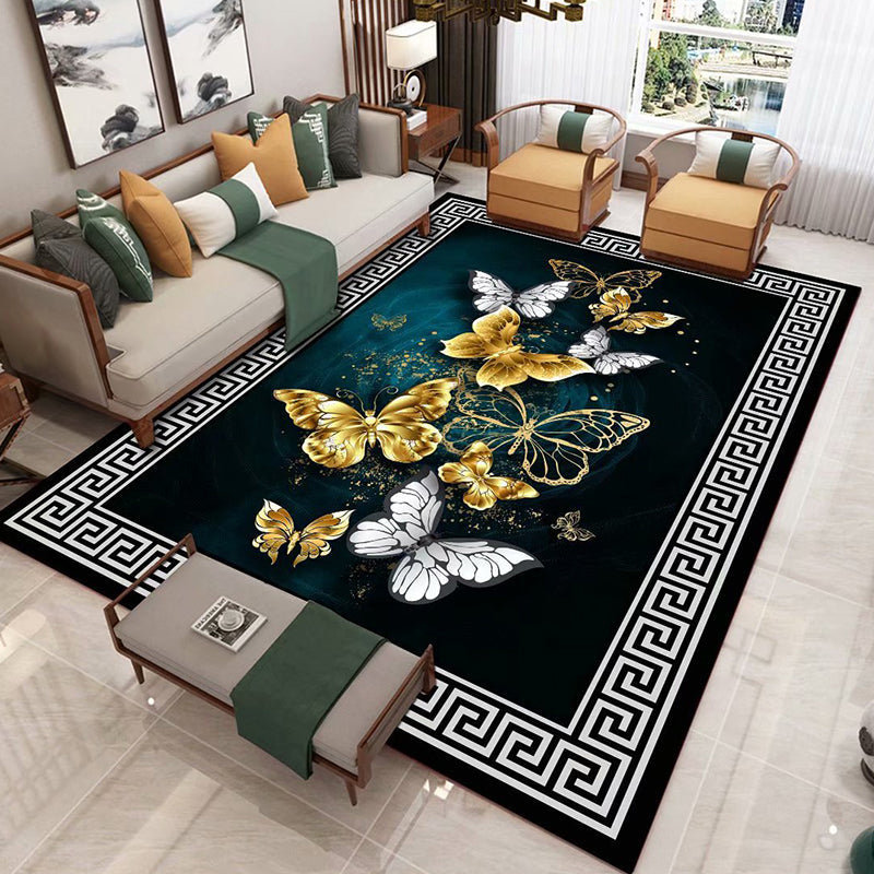 BowLift | Chinese 3D Print Rug Multicolor Polyester Rug Pet-Friendly Non-Slip Washable Rug for the Living Room