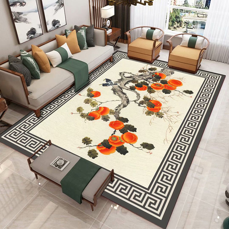 BowLift | Chinese 3D Print Rug Multicolor Polyester Rug Pet-Friendly Non-Slip Washable Rug for the Living Room