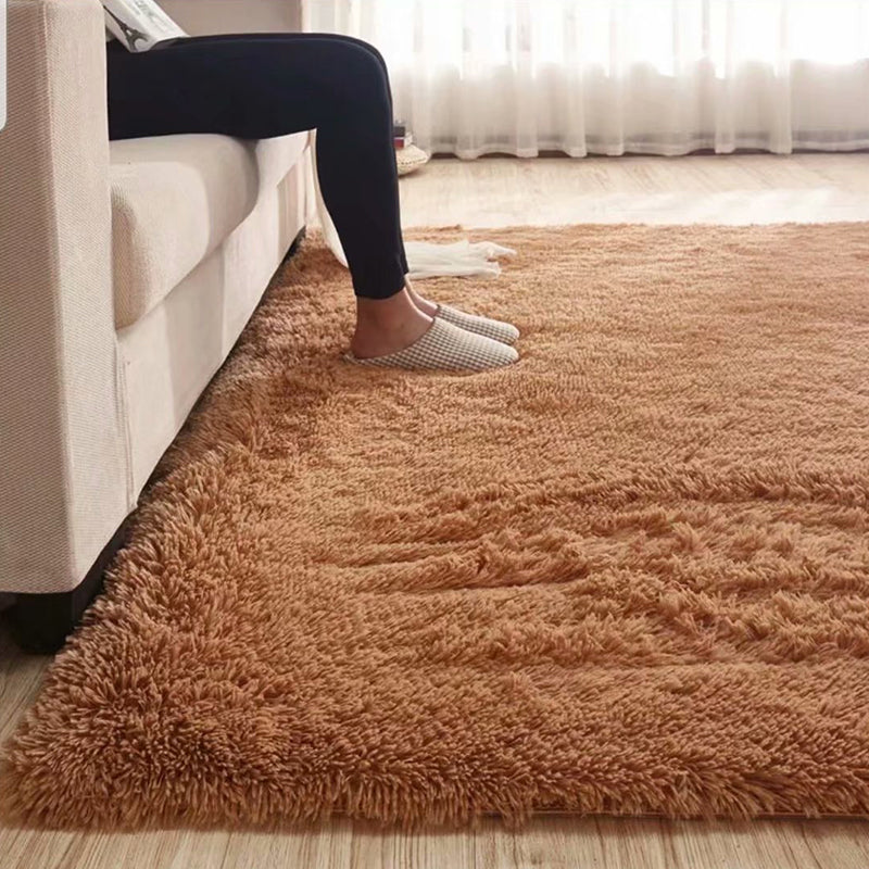 BowLift | Fluffy Plain Rug Multi Colored Casual Rug Synthetic Washable Pet Friendly Non-slip Carpet for Living Room