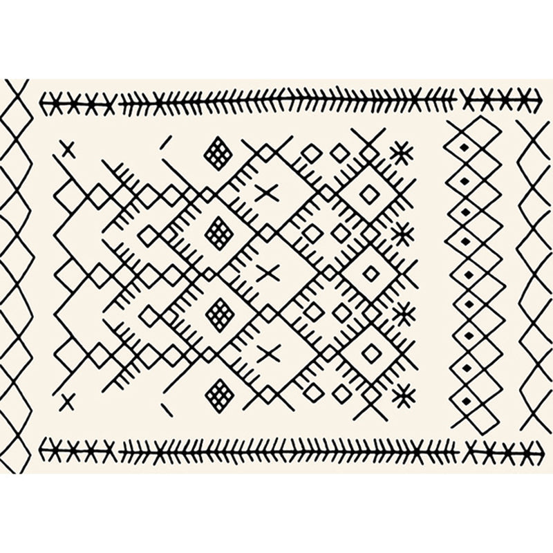 BowLift | Decorative diamond patterned rug Multicolored Indian rug Polyester Machine washable Stain resistant Non-slip rug for room