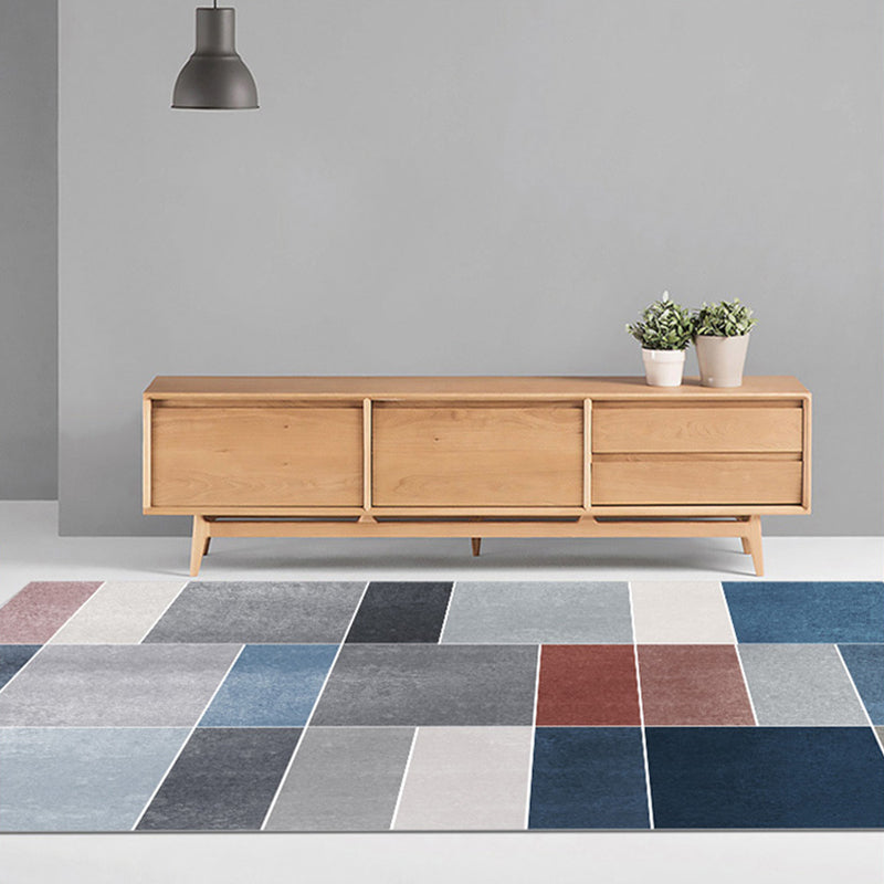 BowLift | Creative Geometric Color-Block Carpet Multi Color Nordic Carpet Synthetic Non-Slip Stain-Resistant Machine Washable Carpet for Home