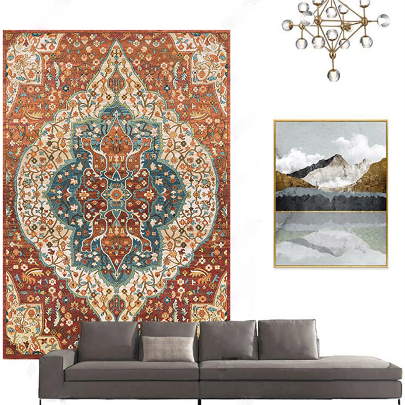 BowLift | Casual floral printed rug multicolored polypropylene indoor rug non-slip backing easy to care for rug for bedroom