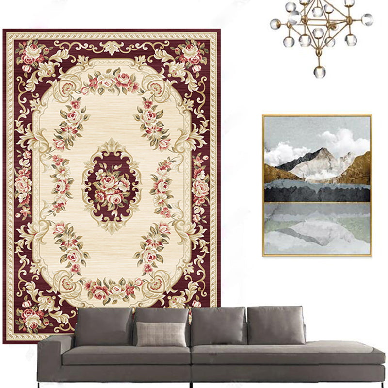 BowLift | Casual floral printed rug multicolored polypropylene indoor rug non-slip backing easy to care for rug for bedroom