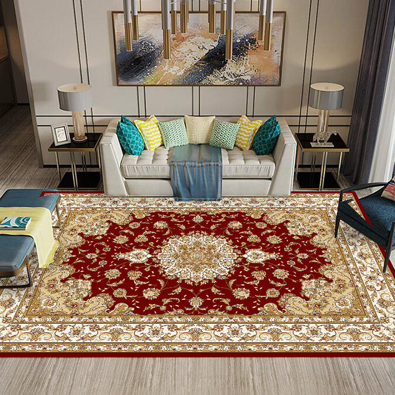 BowLift | Chinese Living Room Rug Multicolored Geometric Printed Area Rug Polyester Non-Slip Pet-Friendly Indoor Rug