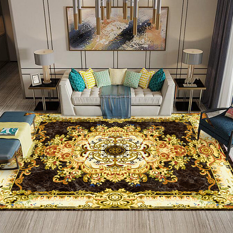 BowLift | Chinese Living Room Rug Multicolored Geometric Printed Area Rug Polyester Non-Slip Pet-Friendly Indoor Rug