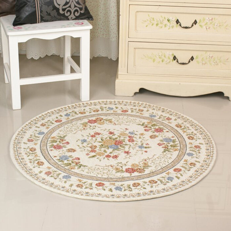 BowLift | Fancyn Multicolored Olden Carpet Synthetic Floral Printed Indoor Rug Non-Slip Back Stain Resistant Rug for Bedroom