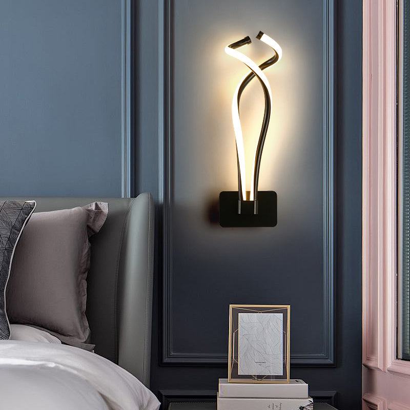 BowLift | Rotating LED Wall Light Art Deco Metal Wall Mount Light Fixture for Bedroom