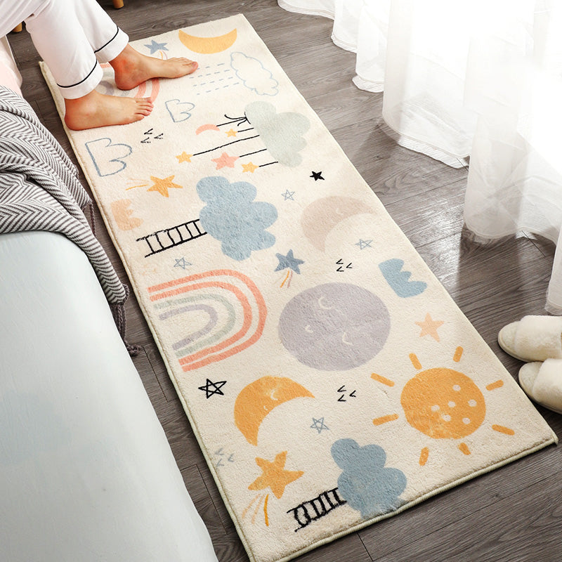 BowLift | Beautiful Children's Room Rug Multi-colored Cartoon Printed Area Rug Lambswool Non-slip Machine Washable Rug
