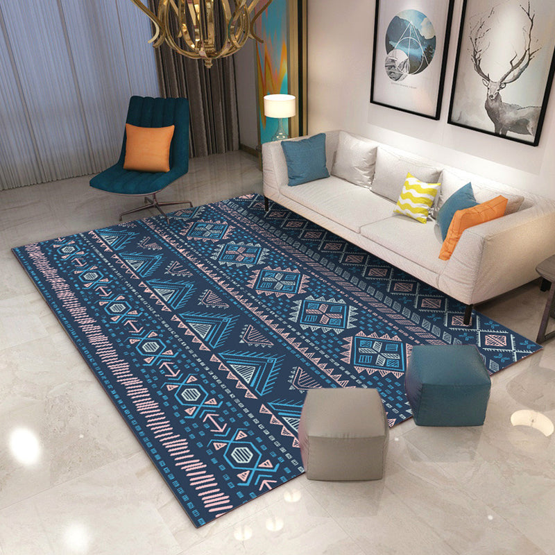 BowLift | Minimalist Living Room Rug Multicolored Geometric Print Area Rug Polypropylene Non-Slip Backing Pet-Friendly Indoor Rug