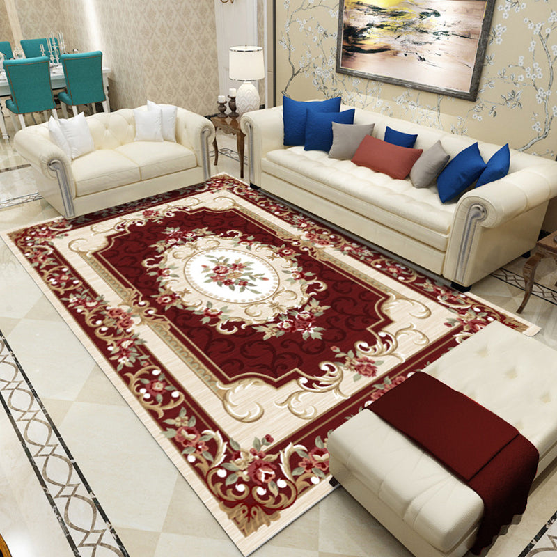 BowLift | Antique Salon Carpet Multicolor Floral Pattern Carpet Polyester Non-Slip Backing Pet-Friendly Indoor Carpet