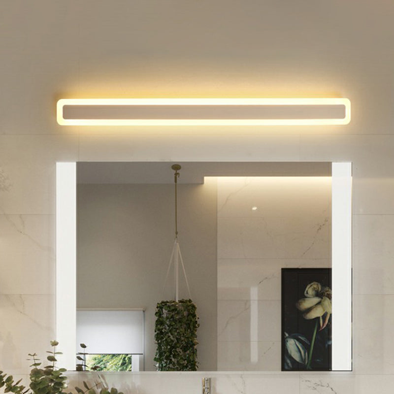 BowLift | Bar-shaped Vanity Light Minimalist Acrylic Bathroom LED Wall Lighting in White