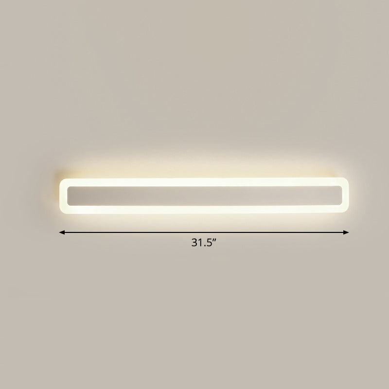 BowLift | Bar-shaped Vanity Light Minimalist Acrylic Bathroom LED Wall Lighting in White