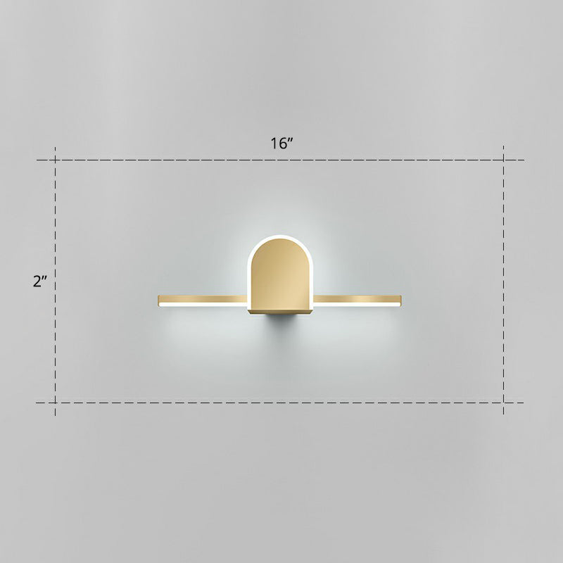 BowLift | Acrylic Linear LED Vanity Wall Light Minimalism Gold Finish Wall Lighting for Bathroom