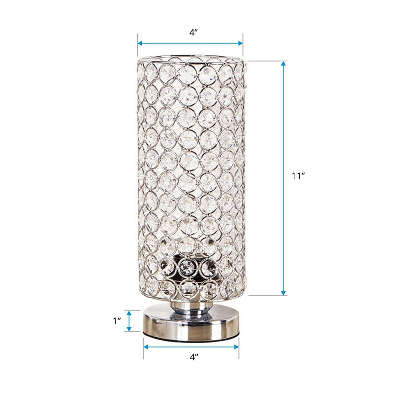 BowLift | Crystal Table Lamp - Modern Night Light with Chrome Finish