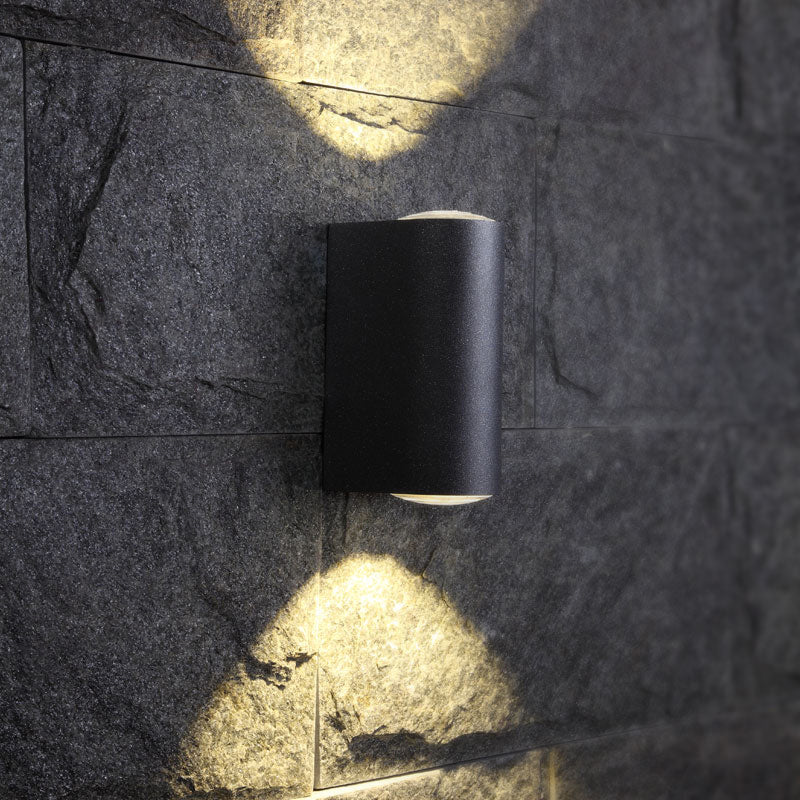BowLift | Tube-shaped Outdoor Wall Lamp Metallic Minimalism LED Wall Light in Black