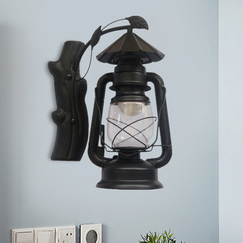 BowLift | Black/Bronze/Copper Kerosene Wall Lighting Coastal Clear Glass 1 Light Outdoor Wall Lamps Light
