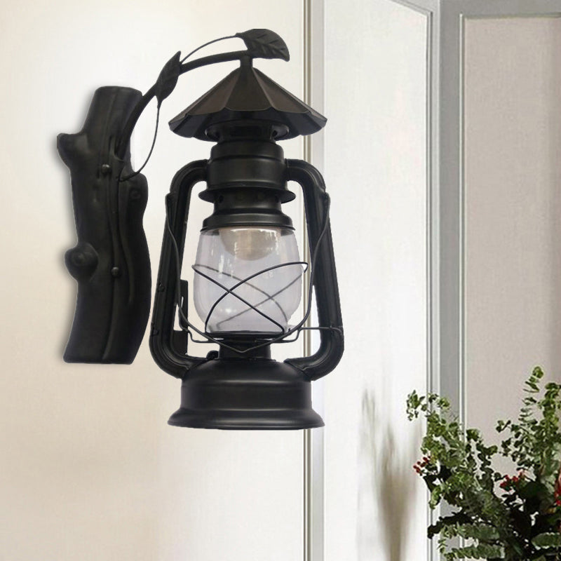 BowLift | Black/Bronze/Copper Kerosene Wall Lighting Coastal Clear Glass 1 Light Outdoor Wall Lamps Light