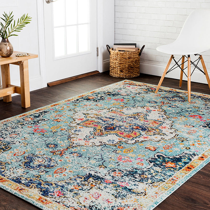 BowLift | Casual Multicolor Geo Rug Polyester Western Area Rug Non-Slip Machine Washable Easy Care Indoor Rug for Living Room
