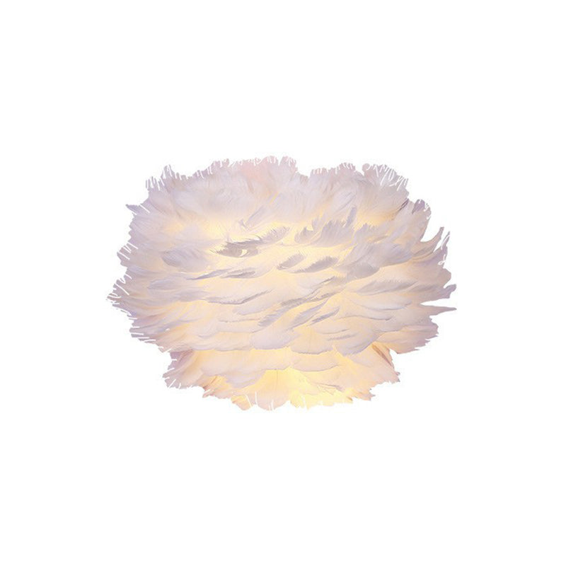 BowLift | White Flowers Wall Mounted Light Minimalistic 1 Head Feather Wall Lamp for Bedroom
