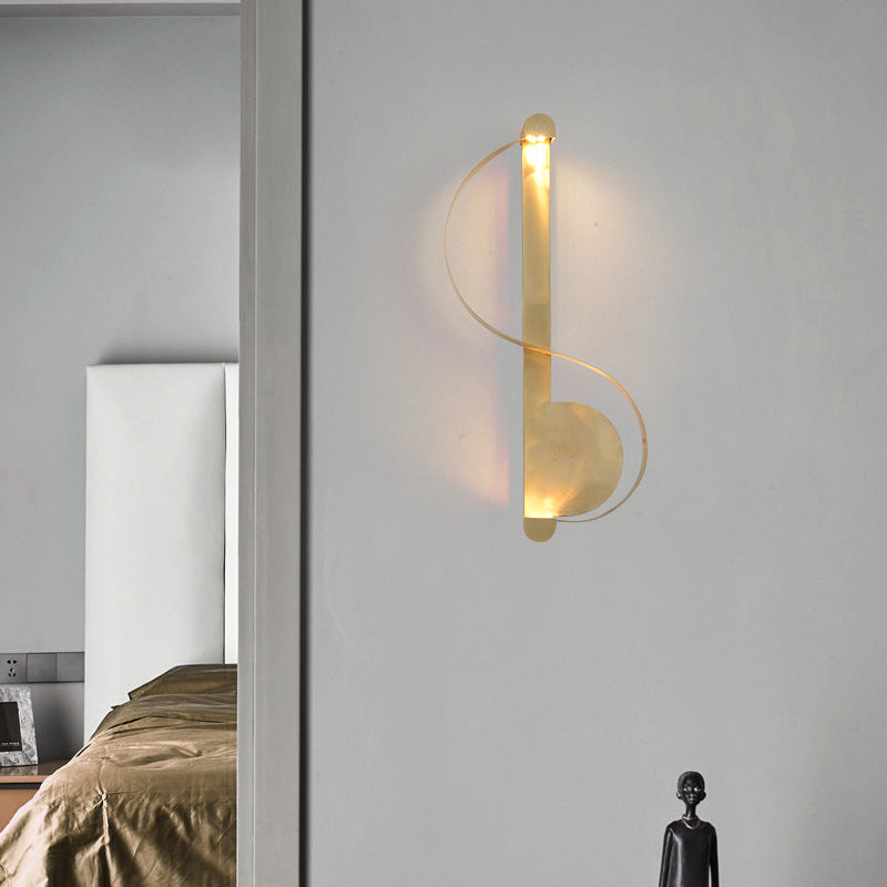 BowLift | Brass Arch LED Wall Mount Light Minimalist Metal Wall Lamp for Living Room