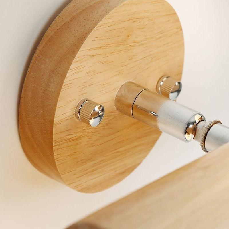 BowLift | White glass ball rotating wall lamp Nordic 2 bulbs wooden wall-mounted lamp for bedroom