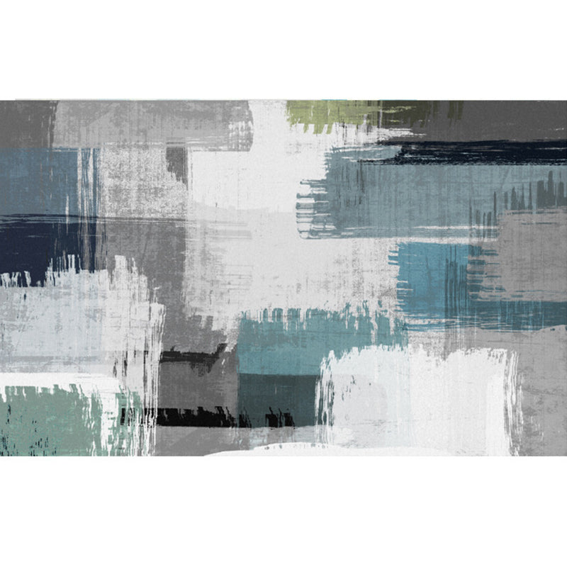 BowLift | Green decorative mat Scandinavian abstract printed carpet for indoor non-slip underlay pet-friendly carpet