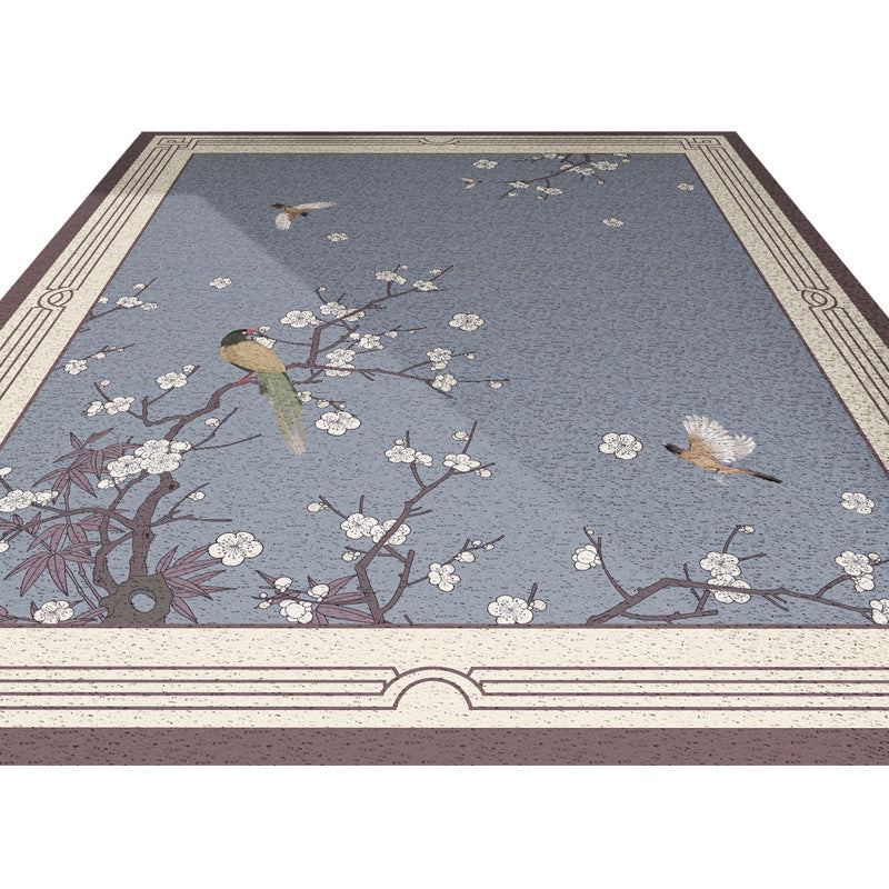 BowLift | Chinese Floral Pattern Carpet Multicolored PVC Mat With Non-Slip Back Stain-Resistant Mat for the Room