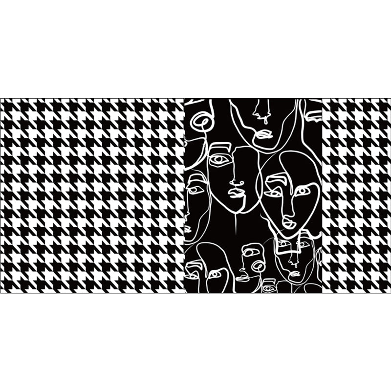 BowLift | Western Houndstooth Pattern Rug Multicolor Polyester Area Rug Non-Slip Back Pet Friendly Indoor Rug for Room