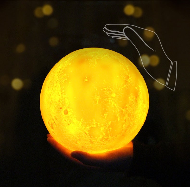 BowLift | Creative Mini Rechargeable 3D Printed Moon 1-Light LED Table Lamp