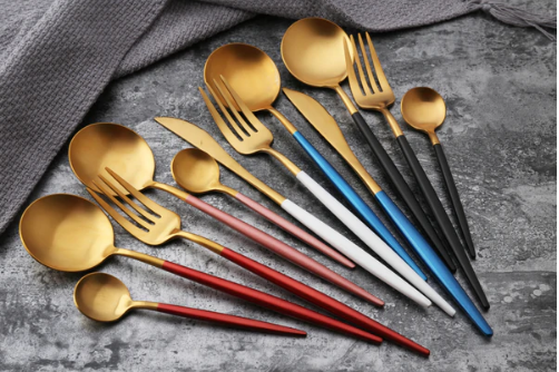 BowLift | 24-Piece Stainless Steel Gold-Silver Luxury Cutlery - RoyalGlow