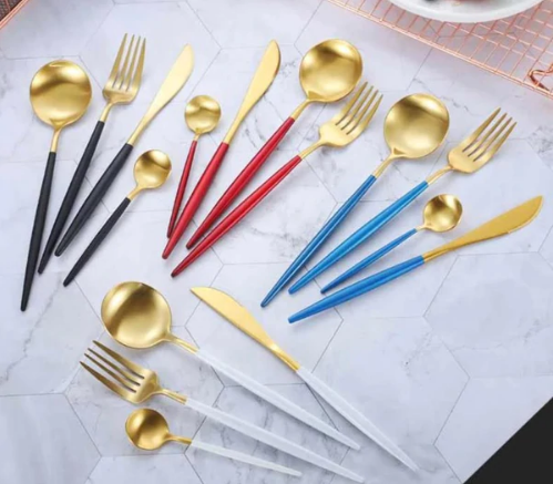 BowLift | 24-Piece Stainless Steel Gold-Silver Luxury Cutlery - RoyalGlow