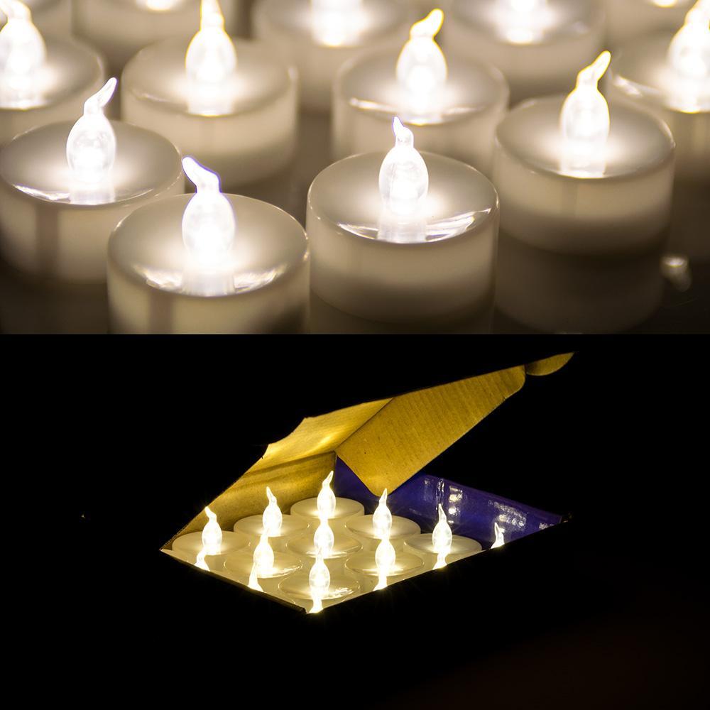 BowLift | 24-piece: Warm white tea lights timer flameless smokeless candles