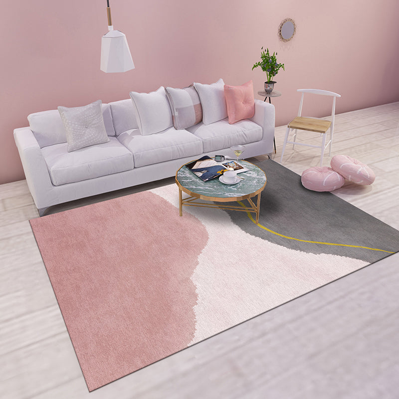 BowLift | Stylish living room rug colorful color block indoor mat polypropylene non-slip backing pet-friendly rug