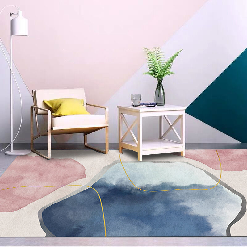 BowLift | Stylish living room rug colorful color block indoor mat polypropylene non-slip backing pet-friendly rug