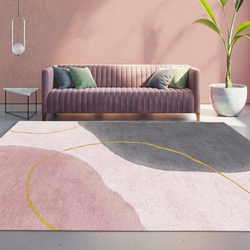 BowLift | Stylish living room rug colorful color block indoor mat polypropylene non-slip backing pet-friendly rug