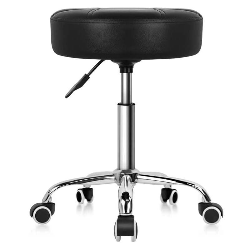 BowLift | Rolling Stool Chair 300 LBS Weight Capacity PU Leather Stool with Wheels Adjustable Height Stool