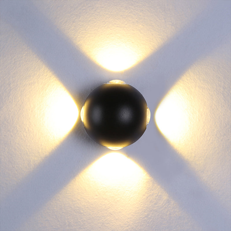 BowLift | Rounded Shade Porch Wall Lamp Aluminum Warm/White Lighting LED Modern Stylish Wall Light in Black