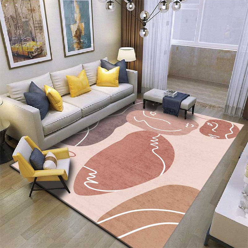 BowLift | Comfort hand-printed rug multicolored synthetic area rug non-slip backing pet-friendly rug for the living room