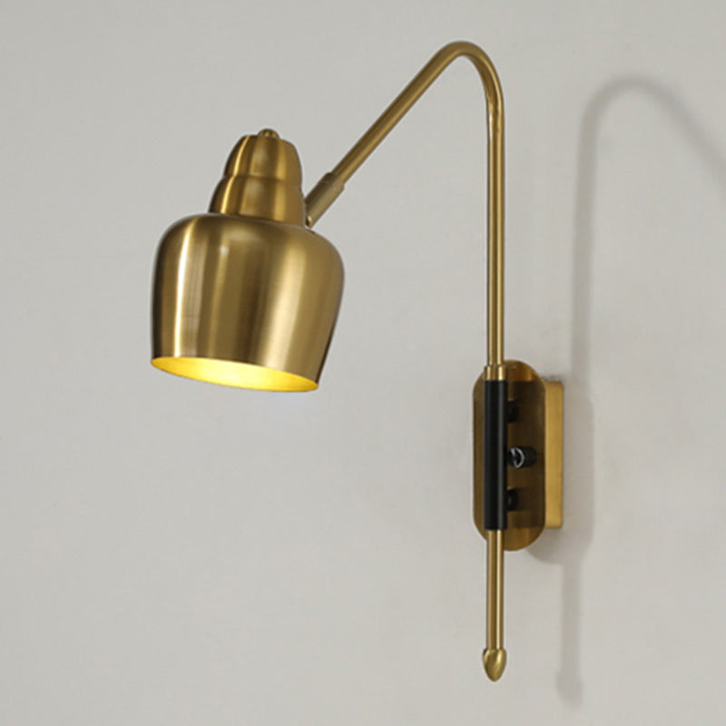 BowLift | Swing Arm Wall Mount Light Minimalist Metal 1 Bulb Nightstand Reading Light with V-shaped Arm